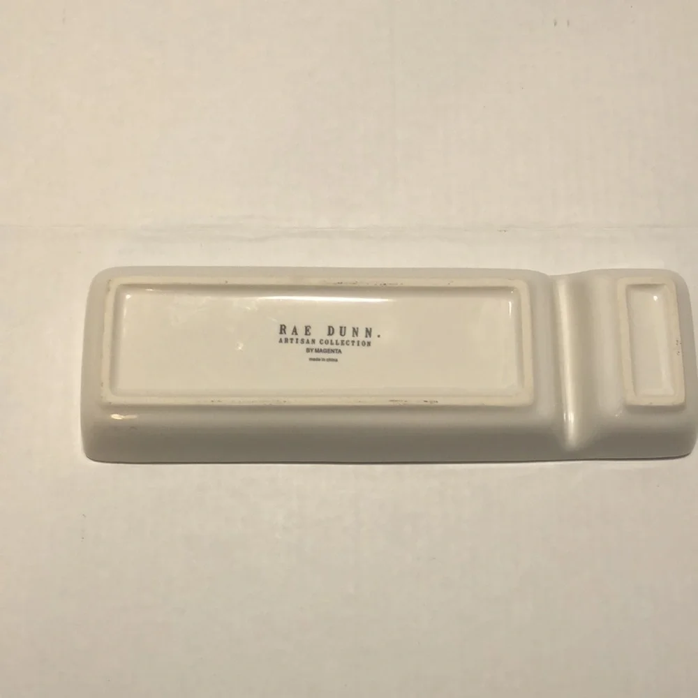 Rae Dunn Artisan Collection separated jewelry dish tray with ‘Keep’ on one side